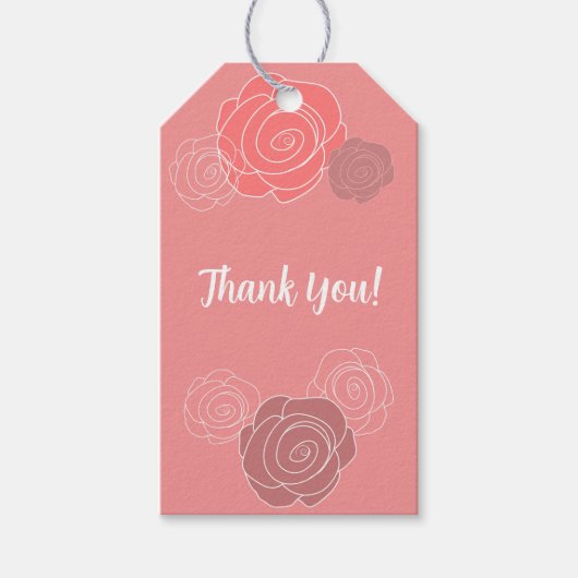 Étiquette de don de fête d'anniversaire de rose de (Devant)