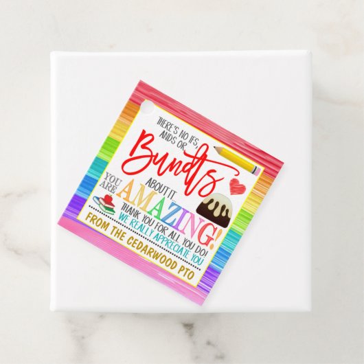 Étiquette de don de gâteau Bundt pour enseignant (En situation)