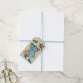 Étiquette de don de mode oiseau, fleur et papillon (Avec de laficelle)