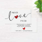 Étiquette de don "Red Heart Script Lettering Made (Bureau)