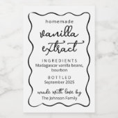 Étiquette de doodle d'extrait de vanille fait mais (Étiquettes simples)