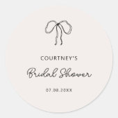 Étiquette de douche de la mariée à ruban blanc (Devant)