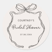 Étiquette de douche de mariage à ruban capricieux (Devant)