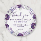 Étiquette de douche de mariage floral à l'aquarell (Devant)