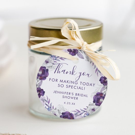 Étiquette de douche de mariage floral à l'aquarell