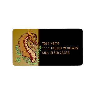 Étiquette de dragon stylisé