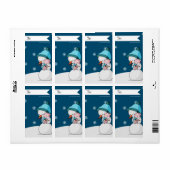 Étiquette De et vers Snowman et Pig Noël personnalisé (Feuille entière)