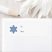 Étiquette de étiquette de cadeau Blue Snowflake (En situation)