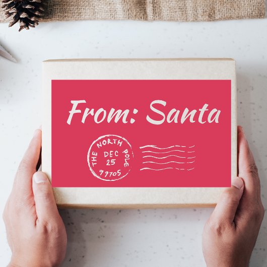 Étiquette de Étiquette de marque Père Noël Pink