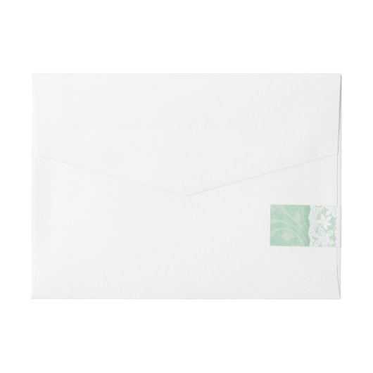 Étiquette de faire-part en dentelle verte (Dos)