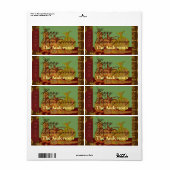 Étiquette de famille de thanksgiving (Feuille entière)