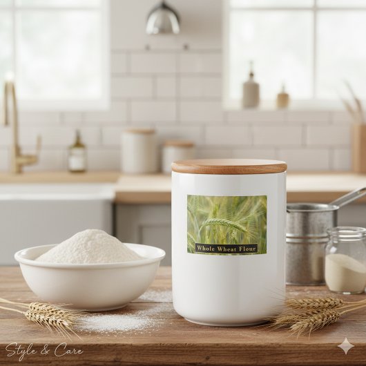 Étiquette de farine de blé entier pour le stockage