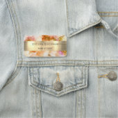 étiquette de faux nom d'aquarelle rose or (En situation)