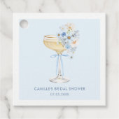 Étiquette de faveur carrée de brunch de mariage fl (Devant)