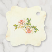 Étiquette de faveur carrée fantaisie Rose Antique (Dos)