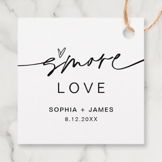 Étiquette de faveur d'amour S'more EVERLEIGH (Dos)