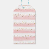 Étiquette de faveur d'anniversaire 1ère Fille Rose (Dos)