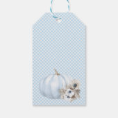 Étiquette de faveur d'anniversaire Boho Blue Pumpk (Dos)