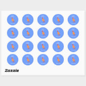 Étiquette de faveur d'anniversaire de fusée bleue (Feuille)