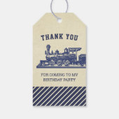 Étiquette de faveur d'anniversaire de train rétro (Dos)