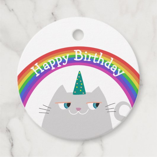 Étiquette de faveur d'anniversaire Étiquette de re (Devant)