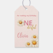 Étiquette de faveur d'anniversaire Photo Daisy 1èr (Dos)