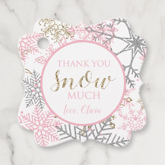 Étiquette de faveur d'anniversaire Winter Onederla (Devant)