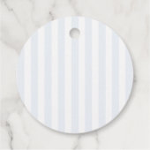 Étiquette de faveur de Baby Shower à rayure bleue (Dos)