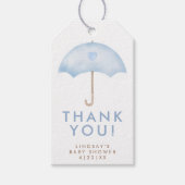 Étiquette de faveur de Baby Shower Blue Umbrella S (Devant)