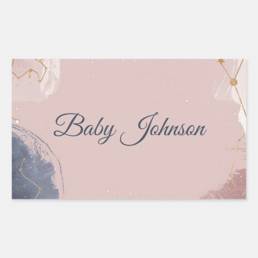 Étiquette de faveur de Baby Shower Bohème Céleste (Devant)