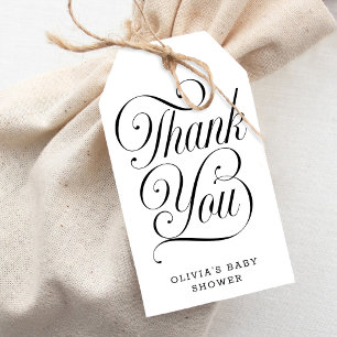 Étiquette de faveur de Baby Shower élégante en noi