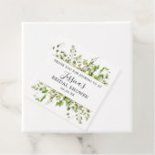 Étiquette de faveur de Baby Shower en verdure bois (En situation)