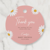Étiquette de faveur de baby shower Fleur de Daisy  (Dos)