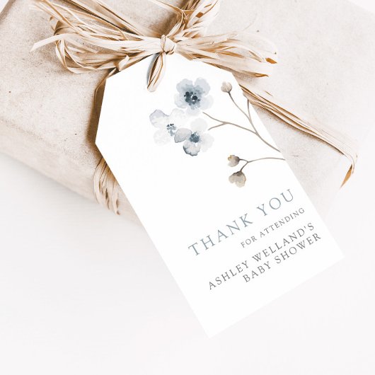 Étiquette de faveur de baby shower florale simple