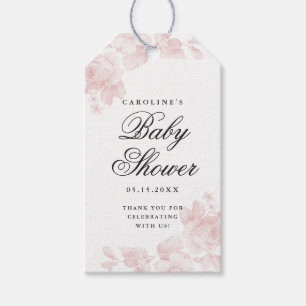 Étiquette de faveur de baby shower florale vintage