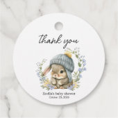 Étiquette de faveur de Baby Shower Simple Lapin (Dos)