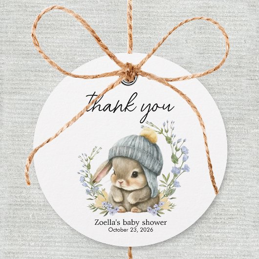 Étiquette de faveur de Baby Shower Simple Lapin