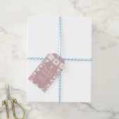 Étiquette de faveur de baptême rose (Avec de laficelle)