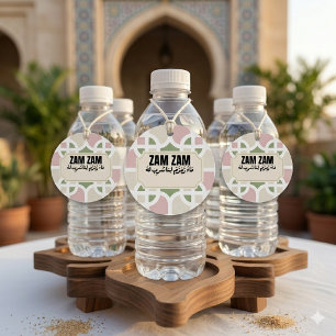 Étiquette de faveur de bouteille d'eau Zamzam élég