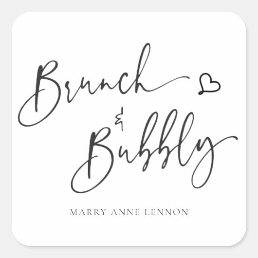 Étiquette de faveur de brunch et de bulles de scri (Devant)