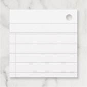 Étiquette de faveur de carte de bibliothèque (Dos)