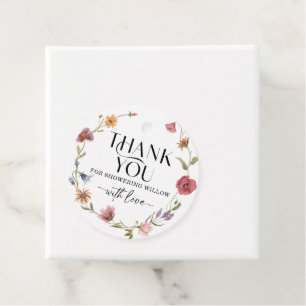 Étiquette de faveur de champ de fleurs sauvages Bo