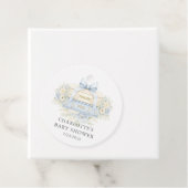 Étiquette de faveur de douche bébé Livre Bleu (En situation)