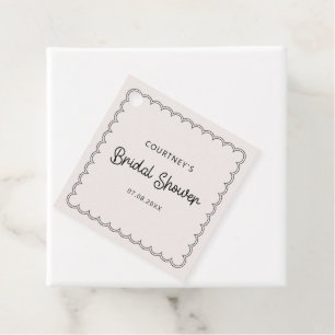 Étiquette de faveur de douche de mariage à bordure