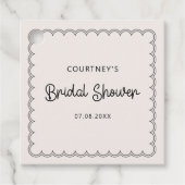 Étiquette de faveur de douche de mariage à bordure (Devant)