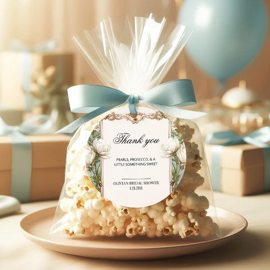 Étiquette de faveur de douche de mariage Floral Pe