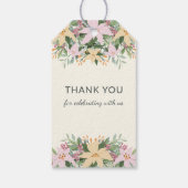 Étiquette de faveur de douche de mariage floral ro (Dos)