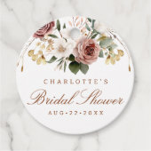 Étiquette de faveur de douche de mariage florale a (Devant)