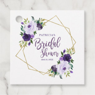 Étiquette de faveur de douche de mariage géométriq