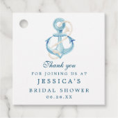 Étiquette de faveur de douche de mariage nautique (Devant)